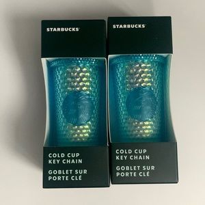 NWT Starbucks 2023 Winter ‘Glacier Gradient Bling Studded’ Keychains